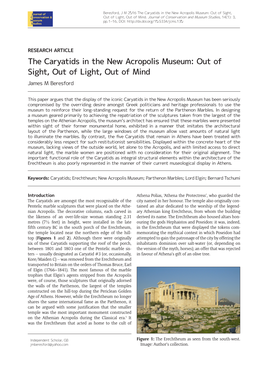 The Caryatids in the New Acropolis Museum: out of Sight, out of Light, out of Mind