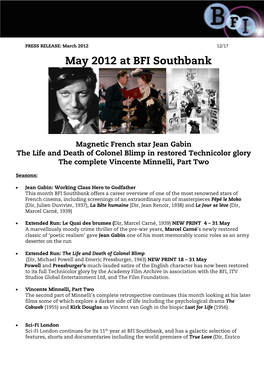 May 2012 at BFI Southbank