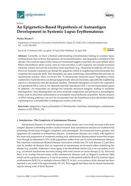 An Epigenetics-Based Hypothesis of Autoantigen Development in Systemic Lupus Erythematosus