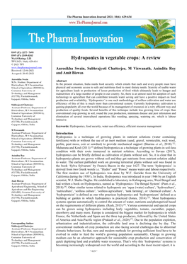 Hydroponics in Vegetable Crops