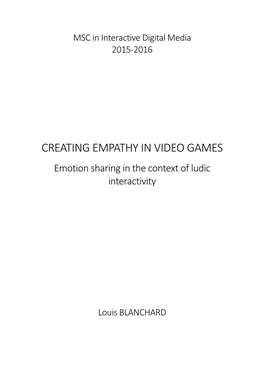 Creating Empathy in Video Games