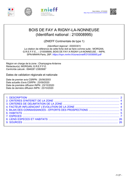 BOIS DE FAY a RIGNY-LA-NONNEUSE (Identifiant National : 210008995)