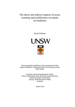 The Direct and Indirect Impacts of Ocean Warming and Acidification on Marine Invertebrates