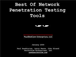 Best of Network Penetration Testing Tools