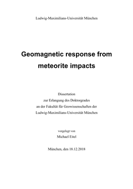 Geomagnetic Response from Meteorite Impacts