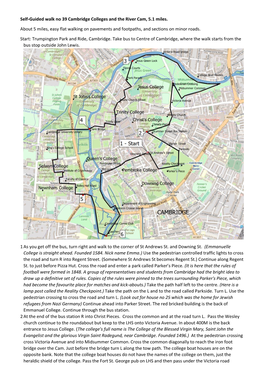 Self-Guided Walk No 39 Cambridge Colleges and the River Cam, 5.1 Miles