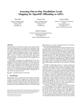Assessing One-To-One Parallelism Levels Mapping for Openmp Ofﬂoading to Gpus