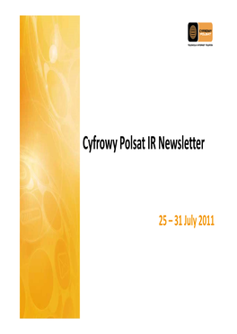 Cyfrowy Polsat IR Newsletter