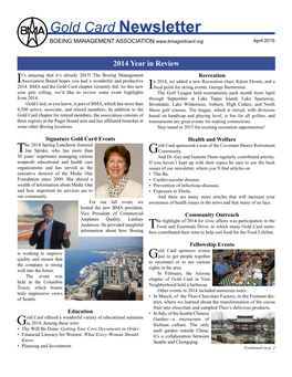 Gold Card Newsletter BOEING MANAGEMENT ASSOCIATION April 2015