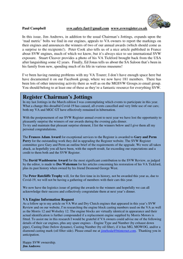 Register Chairman's Jottings