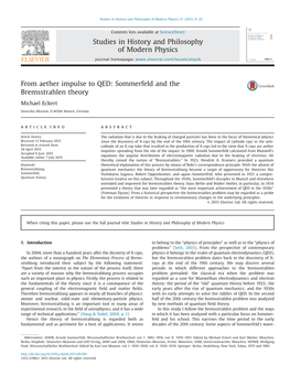 From Aether Impulse to QED: Sommerfeld and the Bremsstrahlen Theory