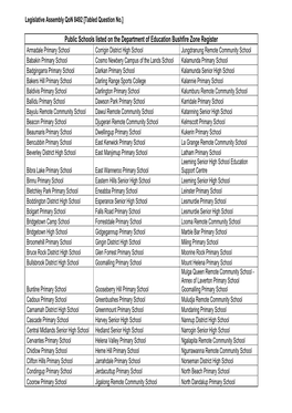 Public Schools Listed on the Department of Education Bushfire Zone Register