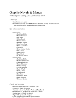 YA Graphic Novels Manga.Docx