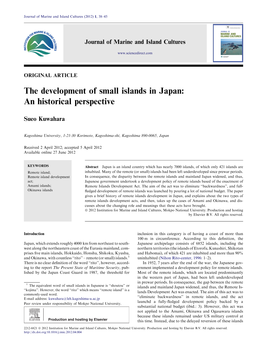 The Development of Small Islands in Japan: an Historical Perspective