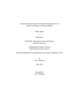 Zoe J. Waldman Thesis