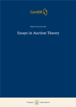 Essays in Auction Theory Centerç