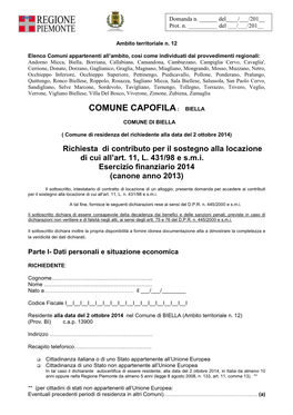 Comune Capofila: Biella