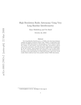 High Resolution Radio Astronomy Using Very Long Baseline Interferometry
