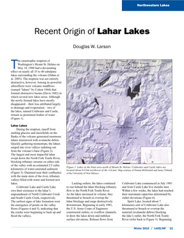 Recent Origin of Lahar Lakes