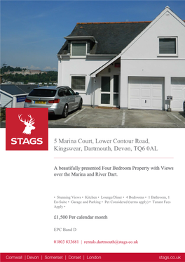 5 Marina Court, Lower Contour Road, Kingswear, Dartmouth, Devon, TQ6 0AL