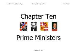 Chapter Ten Prime Ministers