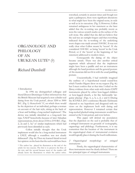 Organology and Philology of an Urukean Lute