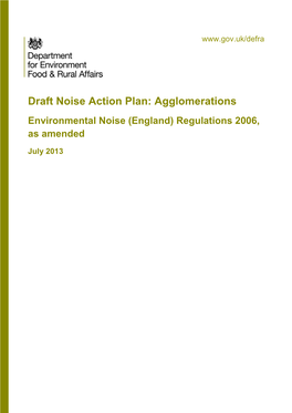 Draft Agglomerations Noise Action Plan