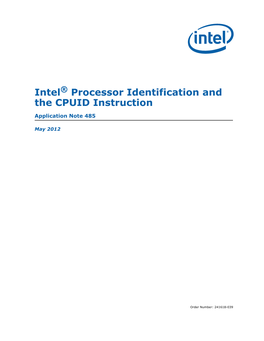 Intel® Processor Identification and the CPUID Instruction Application Note