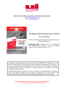 The Steppe and Early European State Formation