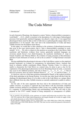 Ségéral & Scheer: the Coda Mirror