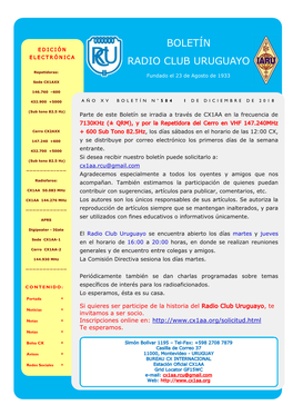 Boletín Radio Club Uruguayo