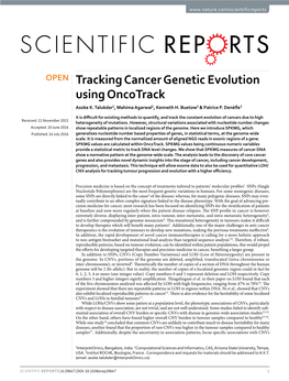 Tracking Cancer Genetic Evolution Using Oncotrack Asoke K