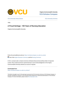 A Proud Heritage : 100 Years of Nursing Education