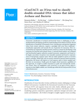 Vcontact: an Ivirus Tool to Classify Double-Stranded DNA Viruses That Infect Archaea and Bacteria