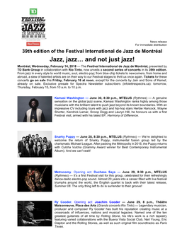 39Th Edition of the Festival International De Jazz De Montréal