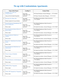 Tie up with Condominium Apartments