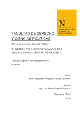 Facultad De Derecho Y Ciencias Políticas