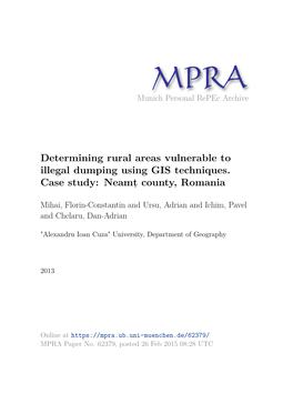 Determining Rural Areas Vulnerable to Illegal Dumping Using GIS Techniques