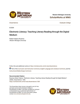 Electronic Literacy: Teaching Literary Reading Through the Digital Medium