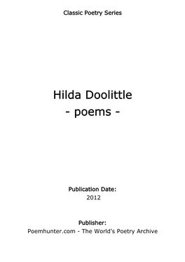 Hilda Doolittle - Poems