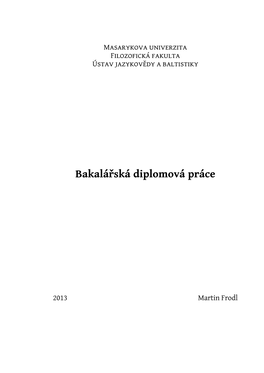 Bakalářská Diplomová Práce