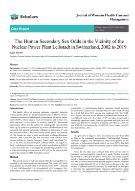 The Human Secondary Sex Odds in the Vicinity of the Nuclear Power