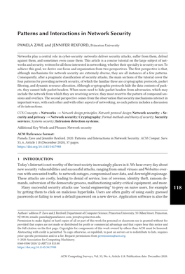 Patterns and Interactions in Network Security