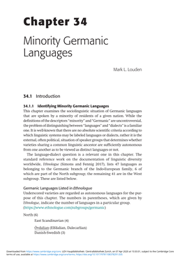 Chapter 34 Minority Germanic Languages