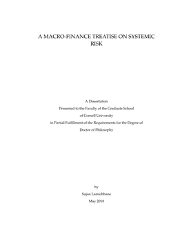 A Macro-Finance Treatise on Systemic Risk
