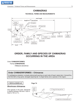 Chimaeras - Technical Terms and Measurements 73