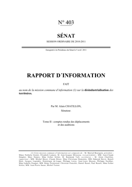 Rapport D´Information