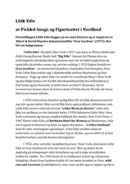 Little Edie Av Pickled Image Og Figurteatret I Nordland