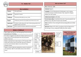 Walter's Childhood Y1 – Walter Tull Key Vocabulary