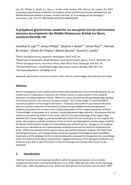 A Polyphase Glacitectonic Model for Ice-Marginal Retreat and Terminal Moraine Development: the Middle Pleistocene British Ice Sheet, Northern Norfolk, UK